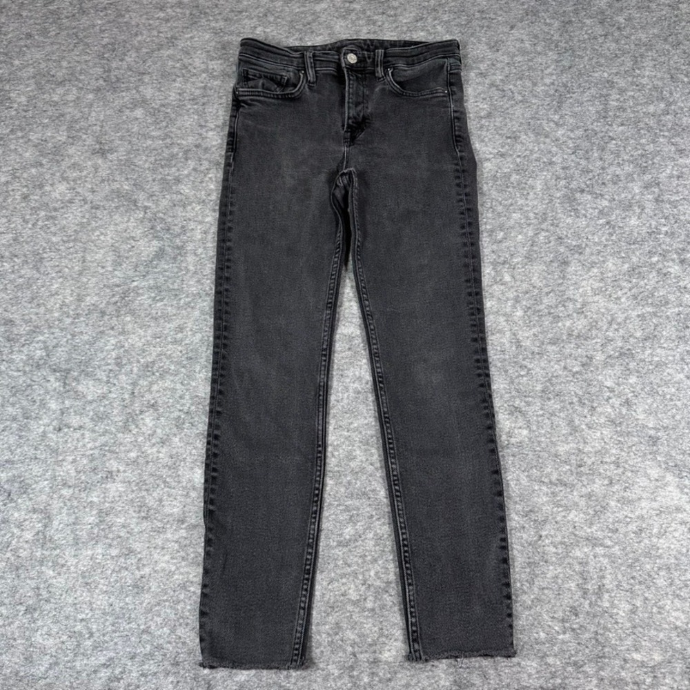 AllSaints Roxanne Skinny Jeans Black Raw Hem‎ Denim Womens Size W28